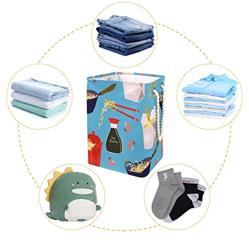 Panier à linge imperméable bleu idéal pour optimiser la salle de bain - 5