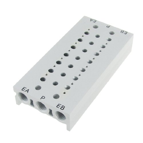 Base d'électrovanne 7 stations bloc aluminium rectangulaire collecteur pour circuit air comprimé