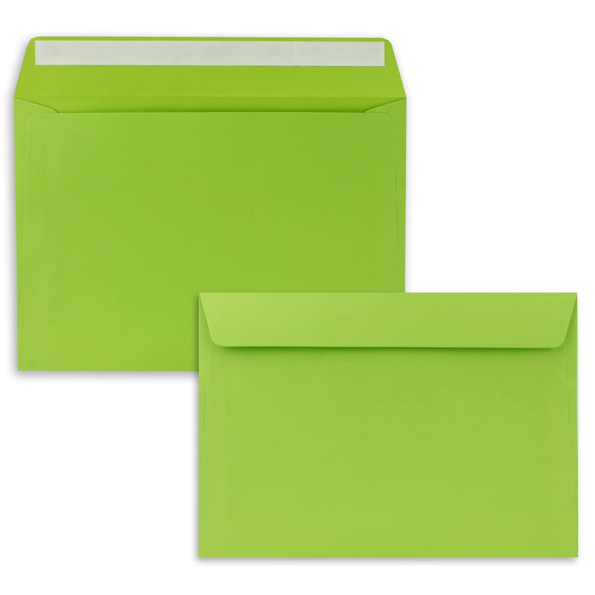 Sobres DIN C5, 100 unidades, color verde claro (verde), 16,2 x 22,9 cm, cierre autoadhesivo, elegantes sobres para invitaciones grandes y tarjetas de cumpleaños o boda