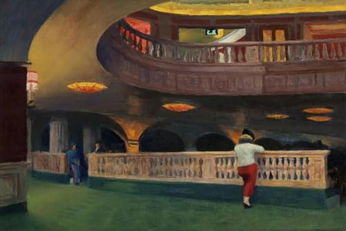 GYTRI CGFHJ Edward Hopper Poster Landscape Prints Cuadro abstracto de arte de pared《Sheridan Theatre》Edward Hopper Cuadro en lienzo para decoración del hogar 50x80cm sin marco