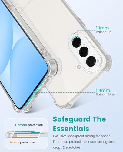 Image of Lustree Samsung Galaxy A57 5G Back Cover| Clear + TPU Case with 4 Corner Air Cushion Protection & Camera Protection | Slim& Stylus Cover for Samsung A57 5G
