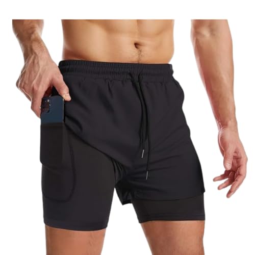 Image of Oysters Men's 2 in 1 Workout Shorts for Men with Phone Pockets
