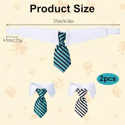 2 Pcs Cat Dog Neck Tie Collar Ajustable para Mascotas miniatura 2
