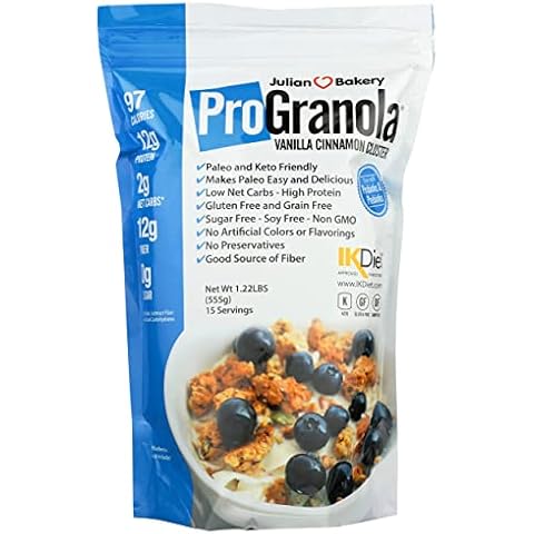 Julian Bakery Vanilla Cinnamon Cluster ProGranola, Low Carbs, Gluten Free, 19.5 Ounces (Pack Of 12) Cover
