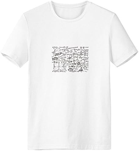 DIYthinkerMen's Di Ional Geometry Mathematical Formulas Science Calculus Figure Crew-Neck White T-Shirt Spring and Summer Tagless Comfort Cotton Sports T-Shirts Gift