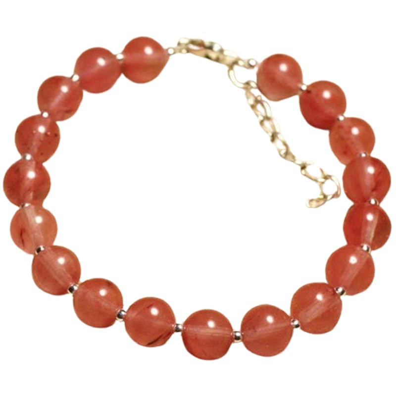 Bracelet en quartz cerise LKBEADS, le cadeau idéal pour homme et femme