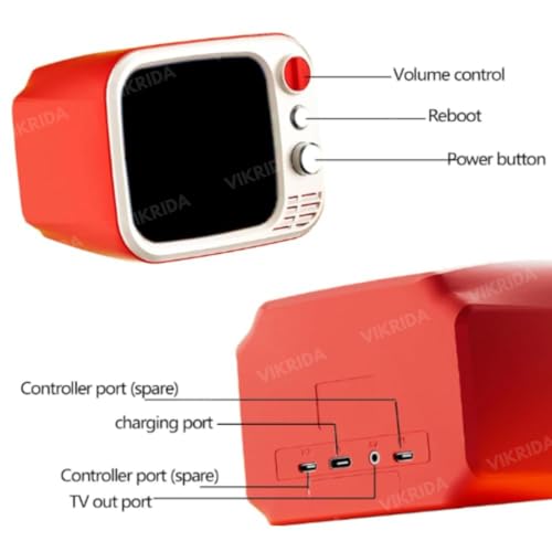 Image of VikriDA Mini Handheld TV Game Console - 740 Classic Games, 3.5 inch Screen, TV Output, 2.4G Wireless Controller - Retro Gaming for Kids