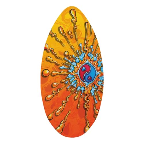 KESOTO Skimboard de Madera de 30 Pulgadas, Tabla de Surf para Deportes Acuáticos Al Aire Libre, Vistoso