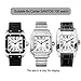 XBHSW Soft Waterproof silicone watch strap Compatible with Cartier Santos 100 Women's Watchband 23mm Rubber Replacement Bracelet (Black silver buckle)