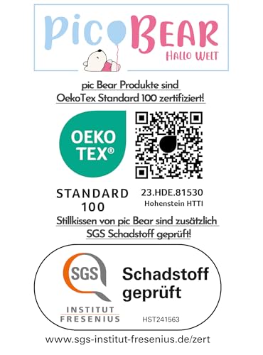 Cuscino Da Allattamento Collezione Honey, Imbottitura Morbida E Aderente, In Microperle Eps, Certificato TÜV, 100% Cotone, Cuscino Per Gravidanza (Stelle Antracite/Bianco, 190 Cm) - 5