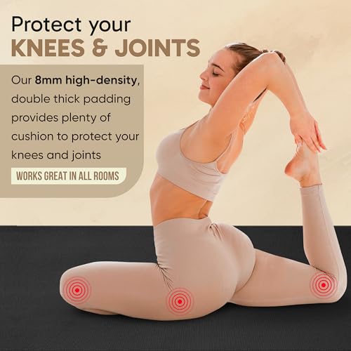 Gorilla Mats Premium Large Yoga Mat – 7' x 5' x 8mm Extra Thick & Ultra Comfortable, Non-Slip Barefoot Exercise Mat – Works Great on Any Floor for Stretching, Cardio or Home Workouts