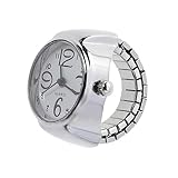 HOOTNEE Orologio a Dito da Donna e Ragazzo Ragazza Numeri Grandi e Design Unico in Metallo Bianco per Decorazione e Regalo di Compleanno