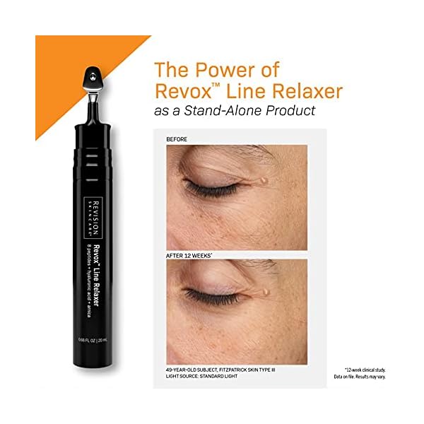 Revision Skincare Revox™ Line Relaxer, an advanced, targeted serum to improve the appearance of under-eye lines and wrinkles with hyaluronic acid, 0.68 oz
