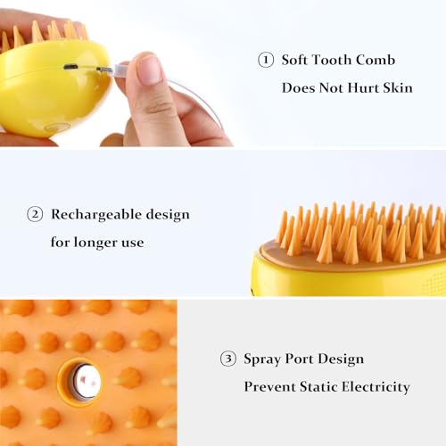 Image of Steamy Brush for Cat, Multifunctional Cat Steamer Brush (Green)