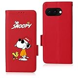 Ailiber Google Pixel 9A 用の ケース 手帳型 高級PUレザー スヌーピー カバー ピクセル9a ケース 耐衝撃 マグネット式 人気 かわいい キャラクター 犬柄 グーグルピクセル9a ケース 手帳型 カード収納 スマホケース 財布型 動物 携帯ケース