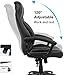 Smugdesk Big and Tall Executive Computer Desk Chair, Ergonomic Swivel Leather Office Chairs Heavy Duty Computer Bonded Leather Adjustable Desk Chair, Black