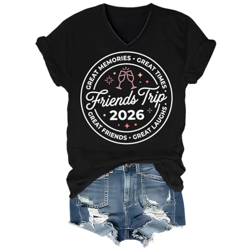 FindSir Friends Trip 2026 T-Shirt Great Memories Travel Graphic Tee for Men Women