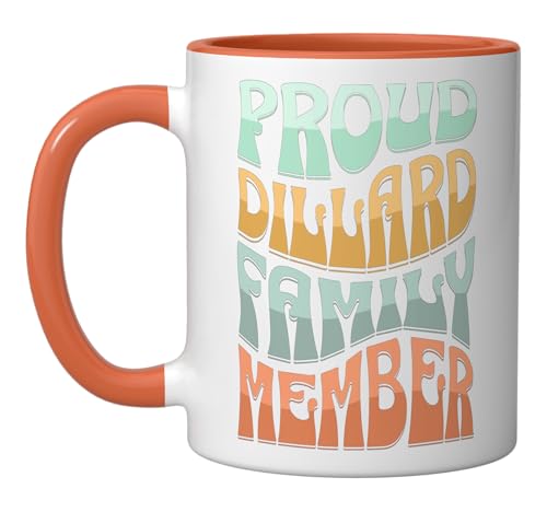 Name Dillard Reunion Dillard Surname Dillard Ceramic Mug, Orange/White  
