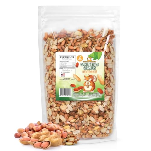 Premium Quality Raw Out of Shell Peanuts - 2 Pounds - Shelled Peanuts for Birds – Wildlife Quality - Food for Squirrels, Deer, Birds, and Other Wildlife Animals – Grown in The USA