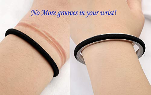 Zuo Bao Hair Tie Bracelet Stainless Steel Grooved Cuff Bangle for Women Girls3