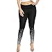MORCHAN ❤ Mode Femmes Taille Haute Yoga Sport Pantalons Casual Plus Taille Etoiles Imprimer Leggings(4XL,Noir)