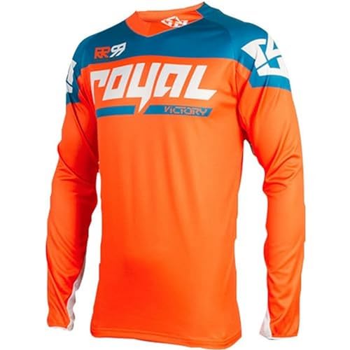 Maillot Victory Race Royal Racing respirant à manches longues orange bleu taille XS homme