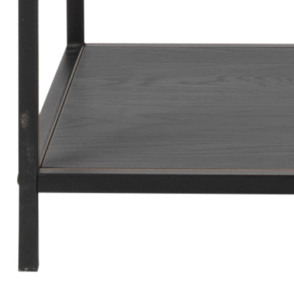 AC Design Furniture Jörn asymetryczny regał na książki z 5 półkami, wys. : 185 x szer.: 114 x głęb.: 35 cm, czarny jesion/czarny, drewno/metal, 1 szt.