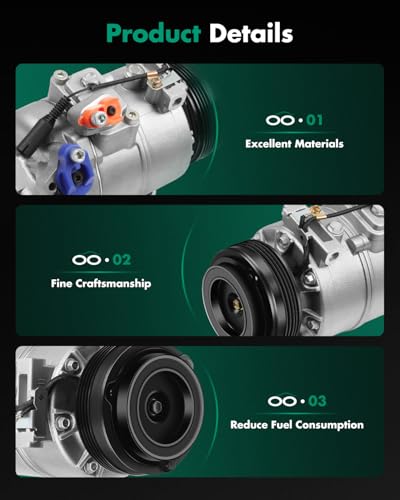 Image of SCITOO AC Compressor for BMW for X5 3.0L 2003 2004 2005 2006 | Fast Cooling, Ultra Low Noise (≤72 dB) Air Conditioner Compressor for Summer, with Clutch, 2021583AM 10363080 140289C