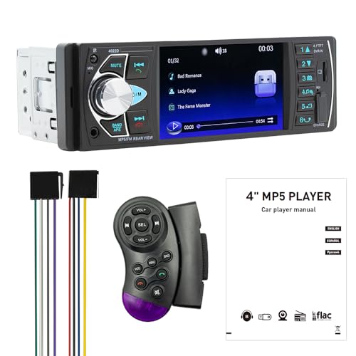 Matybobe Lecteur AUTORADIO BT MP5 ÉCRAN IPS 4,1 Pouces Appel Mains Libres CONTRÔLE d'image INVERSÉ pour VÉHICULES