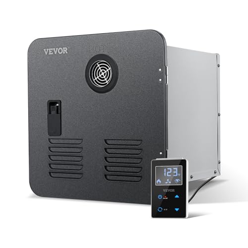 VEVOR RV Tankless Water Heater, 55000BTU, Instant Shower with 15 x 15 inches Black Door and Remote Controller, Ideal for RVers' Family Everyday Use