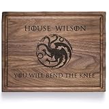 WGB Personalized Cutting Board, Custom House Targaryen-Wedding, Anniversary or Housewarming Gift Idea, Wood Engraved Charcuterie, for Newlyweds and Couples (Three dragons)