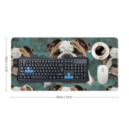 Mouse pad grande blanco con base antideslizante y borde cosido miniatura 2