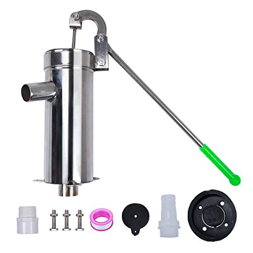 Exclusive Discount 60% Price TBVECHI Suction Pump, Stainless Steel Manual Water Jet Pump Domestic Well Hand Shake Suction Pump Groundwater for Home Garden Yard (US Stock)