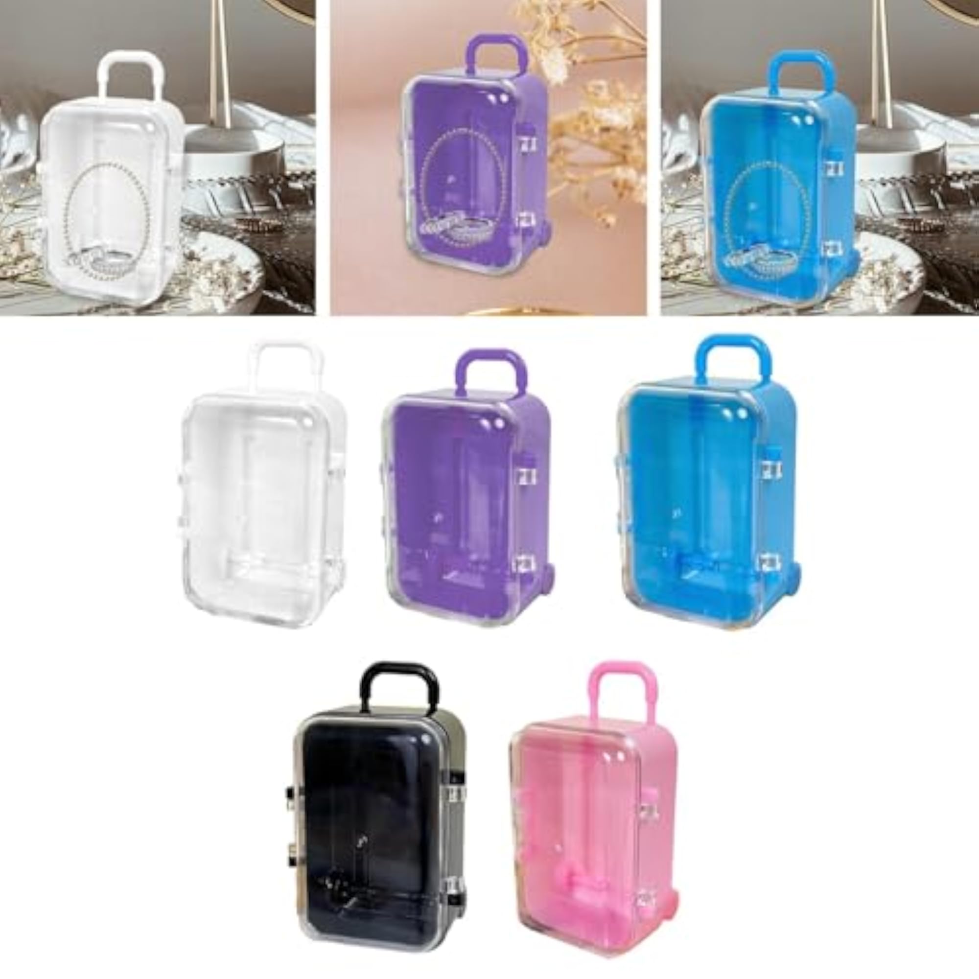 Miniature Jewelry Storage Case, Tiny Suitcases Box for Easy Carry