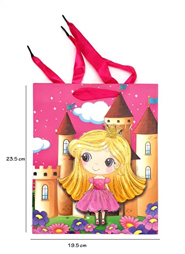 Image of Crackles Cartoon Fantasy Printed Paper Bags for Gifting Eco Friendly Gift Paper Bags with Handles (Pack of 12)