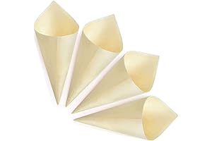 Eco-Friendly Bamboo Cones: 50-Piece Set of Gourmet Appetizer Serving Vessels
