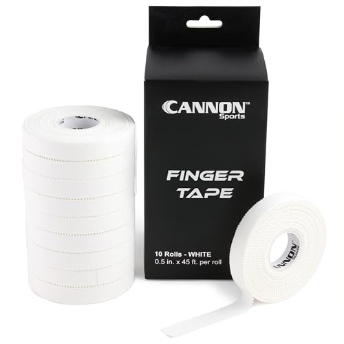 Cannon Sports 10 Pack Athletic Finger Tape - 0.5 Inch x 45 Feet Each Roll - Extra Strong Adhesive...