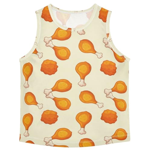 J JOYSAY Fried Chicken Piece Beige Boys Tank Top Sleeveless Muscle Shirts Quick Dry Kids T-Shirts 3-15T
