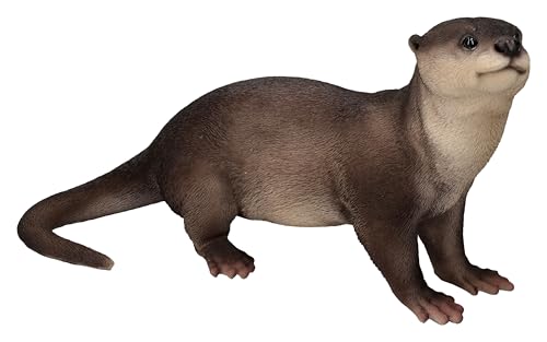 Figuren Shop GmbH Fischotter Gartenfigur 32 cm von HotAnt - Teich Deko, Wetterfest & Detailreich