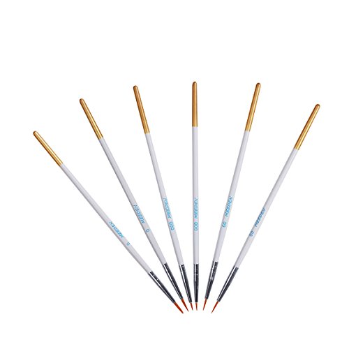 MEEDEN Detail Paint Brush Set - 6 Miniature Art Brushes for Fine Detailing