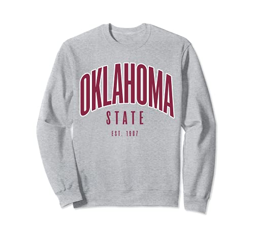 OKLAHOMA US State EST 1907 Classic Retro - Heidegrau Sweatshirt