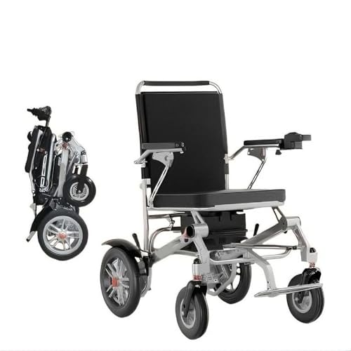 Silla de Ruedas eléctrica portátil, Plegable, Ligera y automática para Personas Mayores, con Motor de Alta Capacidad para facilitar el Transporte y el Almacenamiento.