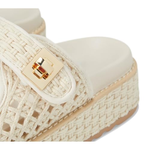 Image of SOVANYOU Raffia Platform Wedge Sandals for Women Comfortable Summer Beach Sandals Open Toe Slingback Platform Sandals with Adjustable Double Buckle