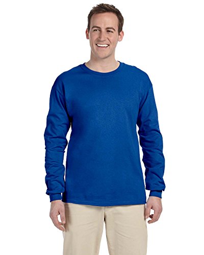 Image of Fruit of the Loom Heavy Cotton HD 100% Cotton Long Sleeve T-Shirt, S, Royal
