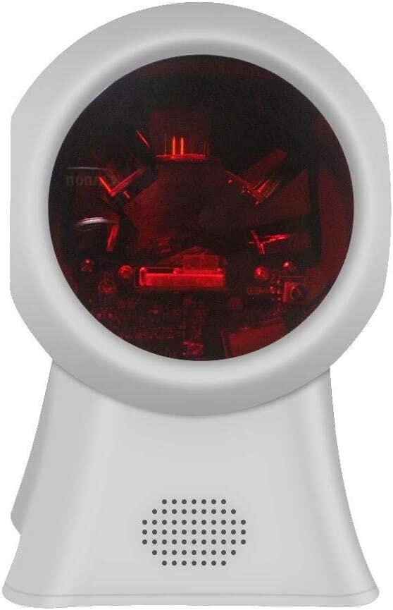 MOOWI Lector de código de Barras, escáner de código de Barras 1D multilínea de Escritorio, Lector de códigos de Barras omnidireccional, máquina de escaneo con Interfaz USB