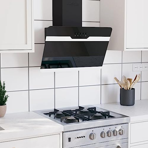 Campana extractora pared acero y vidrio templado negro 60 cm, Cinyiqo Extractor Cocina - SPU:51667