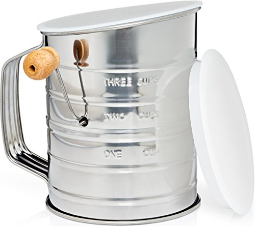 Natizo Stainless Steel 3-Cup Flour Sifter