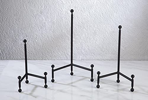 TRIPAR Modern Tripod Easel Display, Black Finish (5.25-Inch Depth, 1 Foot Height) - Lightweight & Durable Design - Perfect for Displaying Decorative Pictures, Artwork, Plates, Tiles, & More (10 Inch)