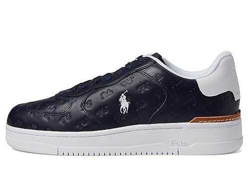 Image of Polo Ralph Lauren Mens Masters Court Logo Leather Sneaker