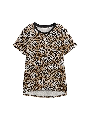 TOM TAILOR Denim Damen 1048332 T-Shirt, 38384-Leo Print, L